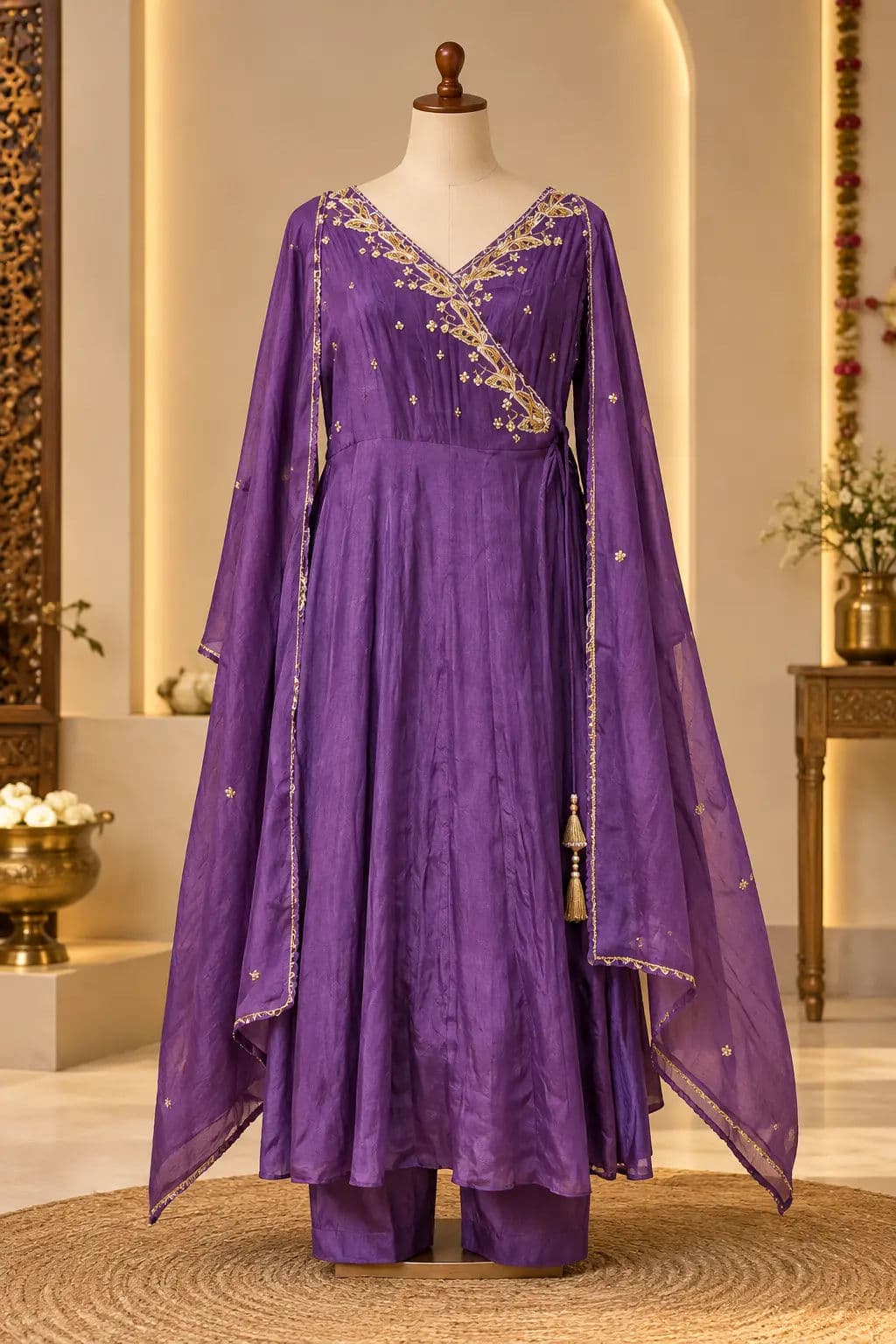 Purple Chanderi Suit Set — image 1